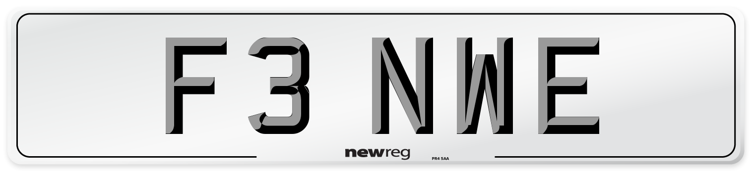 F3 NWE Number Plate from New Reg